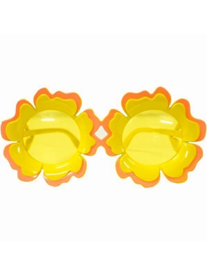 Papatya Şekilli Turuncu Sarı Hawaii Parti Gözlüğü