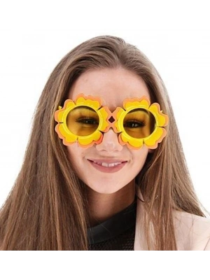 Papatya Şekilli Turuncu Sarı Renkli Hawaii Konsept Parti Gözlüğü 15x7 Cm