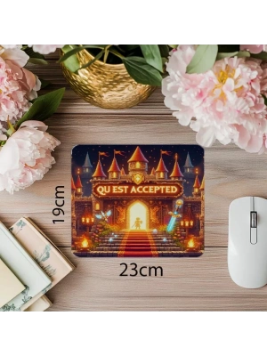 Parlak ve Eğlenceli Quest Tasarımlı Mouse Pad - 19x23 cm 2 mm Dikdörtgen İthal Baskılı Mouse Pad
