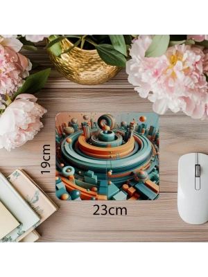 Parlak Yüzeyli Halka Temalı Mouse Pad - 19x23 cm 2 mm Dikdörtgen İthal Baskılı Mouse Pad