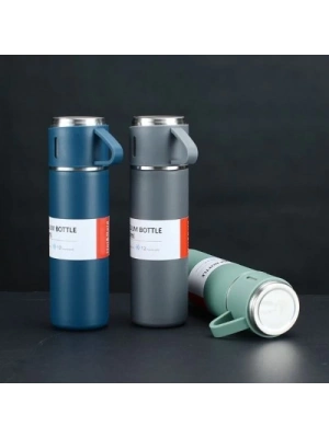 Paslanmaz Çelik Bardaklı Termos Seti 500 ML