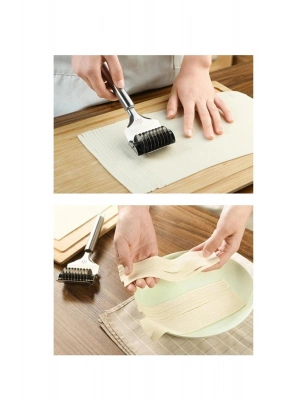 Paslanmaz Çelik Hamur Kesme Aparatı Metal Saplı