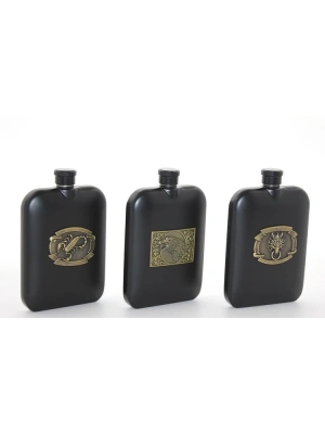 Paslanmaz Çelik Kabartmalı Tekli 6 Oz Matara Alk2666