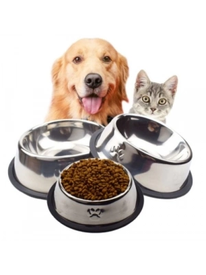 Paslanmaz Çelik Metal Mama Kabı 18 cm.