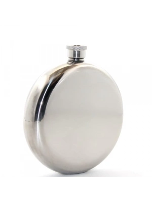 Paslanmaz Çelik Yuvarlak 8 Oz Tekli Matara Çelik Renk