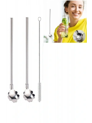 Paslanmaz Metal 2 Li Kaşıklı Pipet Fırça Seti