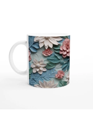 Pastel Bahçesi Gül Desenli Kupa Bardak