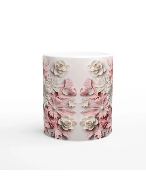 Pastel Çiçek Bahçesi Temalı Baskılı Kupa Bardak