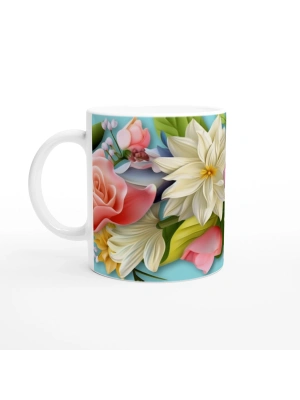 Pastel Çiçek Bahçesi Temalı Kupa Bardak