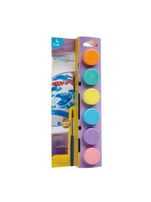 ® Pastel Suluboya Süper Yıkanabilir Fırçalı 6x25ml 6lı Set