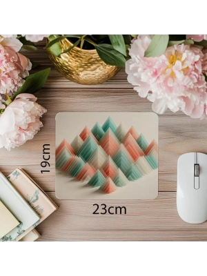 Pastel Tonlu Üçgen Dizilimli Mousepad - 19x23 cm 2 mm Dikdörtgen İthal Baskılı Mouse Pad