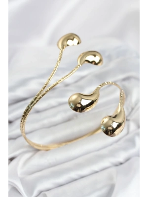Pazu Bileklik Gold Renk Pirinç Damla Model