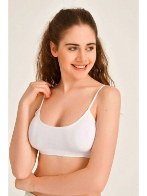 Pedli İp Askılı Beyaz Büstiyer