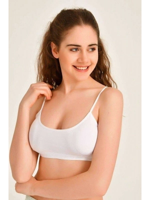 Pedli İp Askılı Beyaz Büstiyer