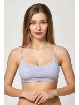 Pedli İp Askılı Gri Büstiyer