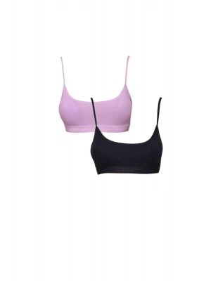 Pedli İp Askılı Pembe ve Siyah Büstiyer 2 adet