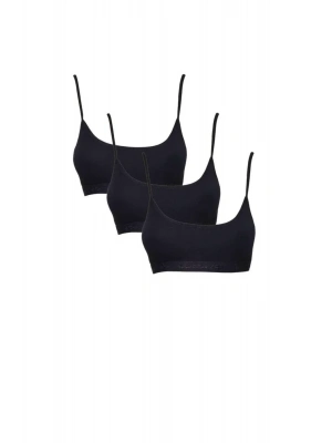 Pedli İp Askılı Siyah Büstiyer 3 adet