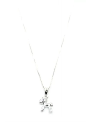 Peluş At Figürü Kolye - Gümüş