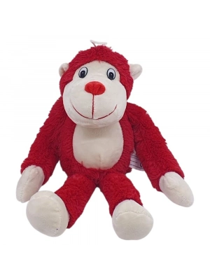 Peluş Maymun 40 cm - Yumuşak Peluş - G5501 - Kırmızı