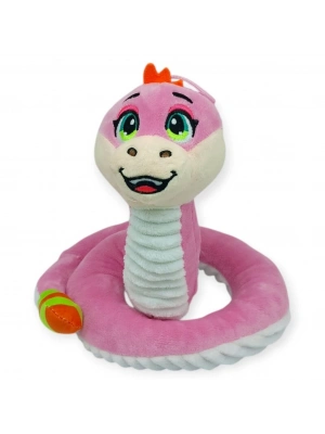 Peluş Sevimli Hayvanlar 35 cm - Pembe Çıngıraklı Yılan