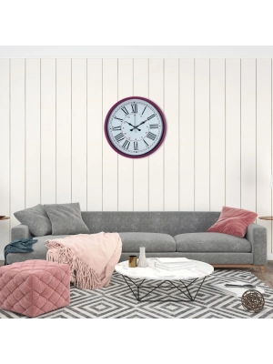 Pembe 36 Cm Dekoratif Duvar Saati