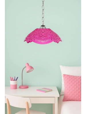 Pembe Akrilik Avize Modern Dekoratif Aydınlatma 35x35x12 cm