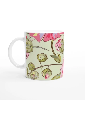 Pembe Fırça Çiçekleri Kupa Bardak