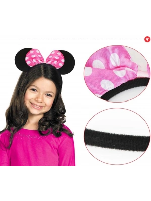 Pembe Fiyonklu Minnie Mouse Tacı Mini Kulak