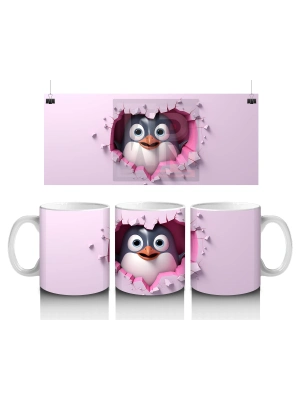 Pembe Kalpler Arasından Bakan Baykuş – Baskılı Kahve Kupası