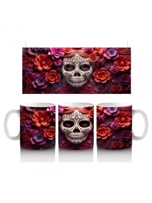 Pembe Karanlıkta Kurukafa Bakışı – Hediyelik Kahve Kupası