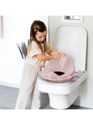 Pembe Kulplu Çocuk Klozet Adaptörü
