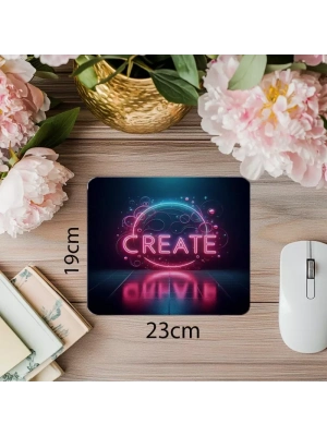 Pembe Mavi Işıklı Yaratıcı Mouse Pad Tasarımı - 19x23 cm 2 mm Dikdörtgen İthal Baskılı Mouse Pad
