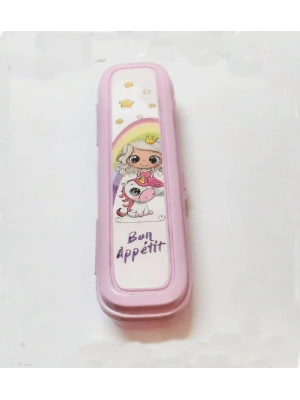 Pembe Multi Renkli Kapaklı Kalemlik Kutusu -çanta İçi Saklama - Diş Fırçası - Makyaj Fırçası Kutu