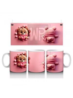 Pembe Oyuncak Ayılar – Baskılı Kahve Kupası