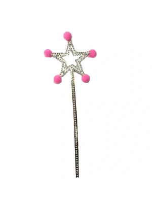 Pembe Ponponlu Yıldız Peri Asası 1 Adet