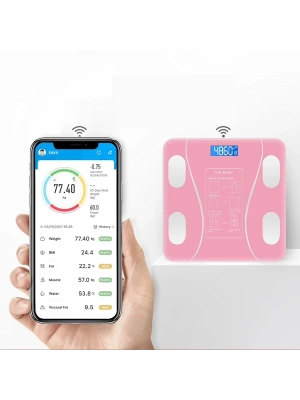 Pembe Renk Bluetooth Özellikli Akıllı Tartı