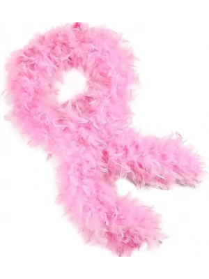 Pembe Renk Kabarık Kalın Otriş Boa Tüy 6 Cm Genişlik 180-200 Cm Uzunluk