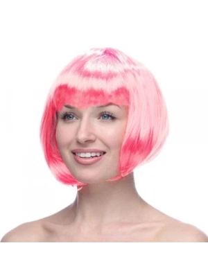 Pembe Renk Peruk Küt Saç