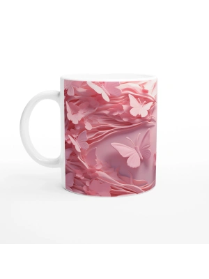 Pembe Rüyalar Kelebek Temalı Baskılı Kupa Bardak