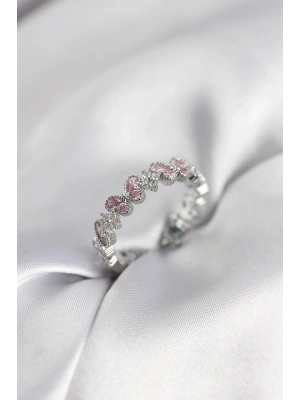 ® Pembe Zirkon Taşlı Kelebek Model Kadın Yüzük