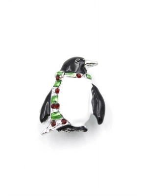 Penguen Broş - Beyaz