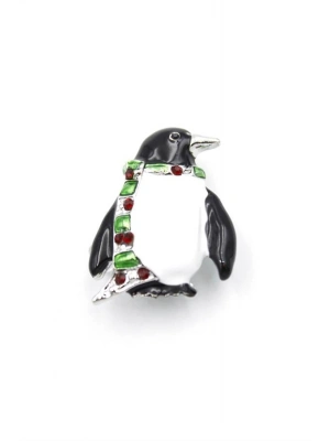 Penguen Broş - Beyaz