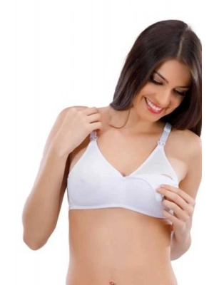 Penye Pamuklu Emzirme Sütyeni Beyaz