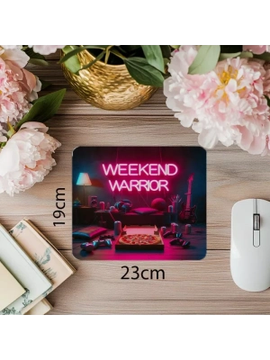 Piksel Stil Enerjik Mousepad – Weekend - 19x23 cm 2 mm Dikdörtgen İthal Baskılı Mouse Pad