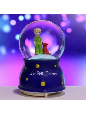 ® Pilli Işıklı Müzikli Kar Küresi–Le Petit Küçük Prens Figürlü Eğlenceli Masaüstü Biblo, LED Aydınlatmalı Dekoratif Hediyelik Kar Küresi