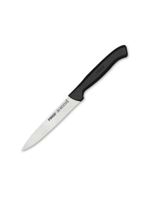 Pirge 38049 Ecco Tırtıklı Sebze, Et, Biftek Steak Bıçağı 12 Cm - Siyah