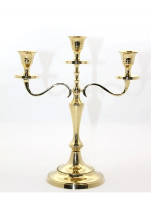 Pirinç 3lü Şamdan 4612