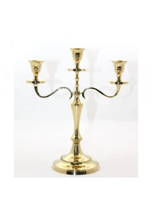 Pirinç 3lü Şamdan Model 1