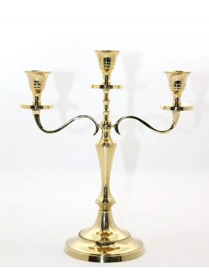 Pirinç 3lü Şamdan Model 1