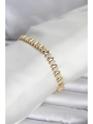Pirinç Gold Renk Arpa Model Kadın Bileklik